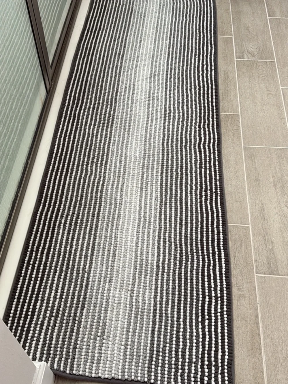 Black and White Striped Accent Rug